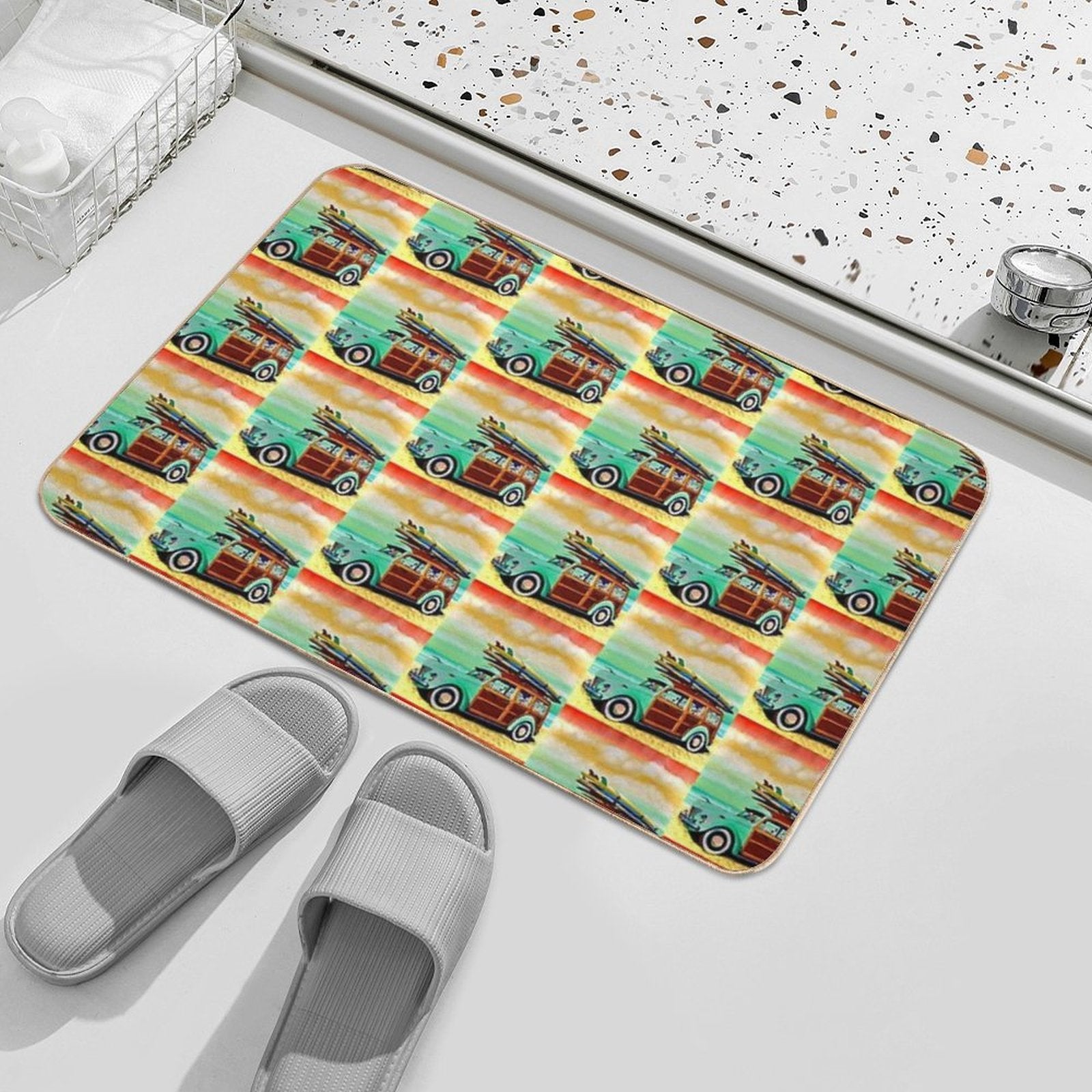 Surf Safari - Woody Fully Loaded.  Pet-Safe Bath Mat