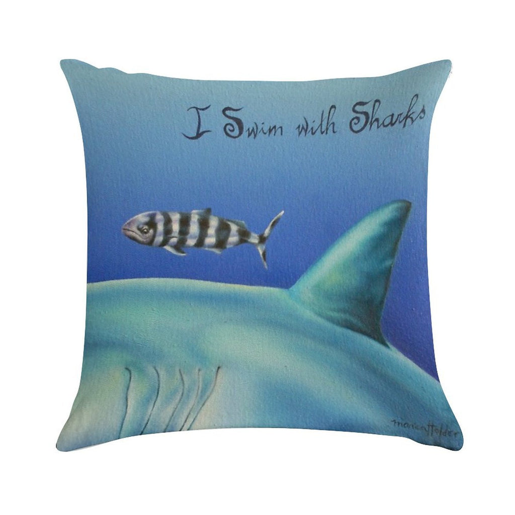 Pilot Fish I Swim with Sharks Soft Multiple Sizes Throw Pillow