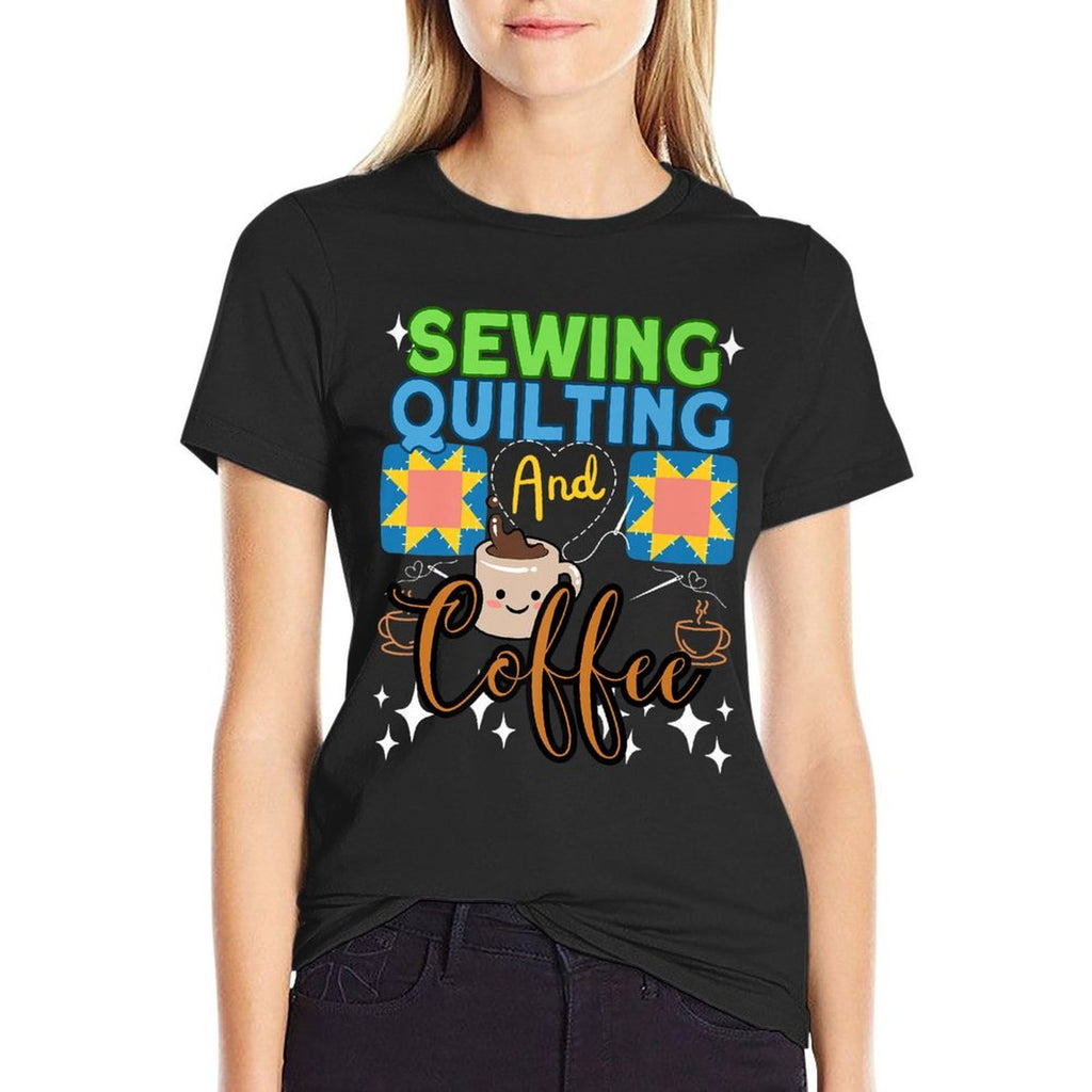 Sewing  Quilting Coffee - Sewer Quilters Novelty - Sewing Premium  Wrinkle-resistant T-Shirt