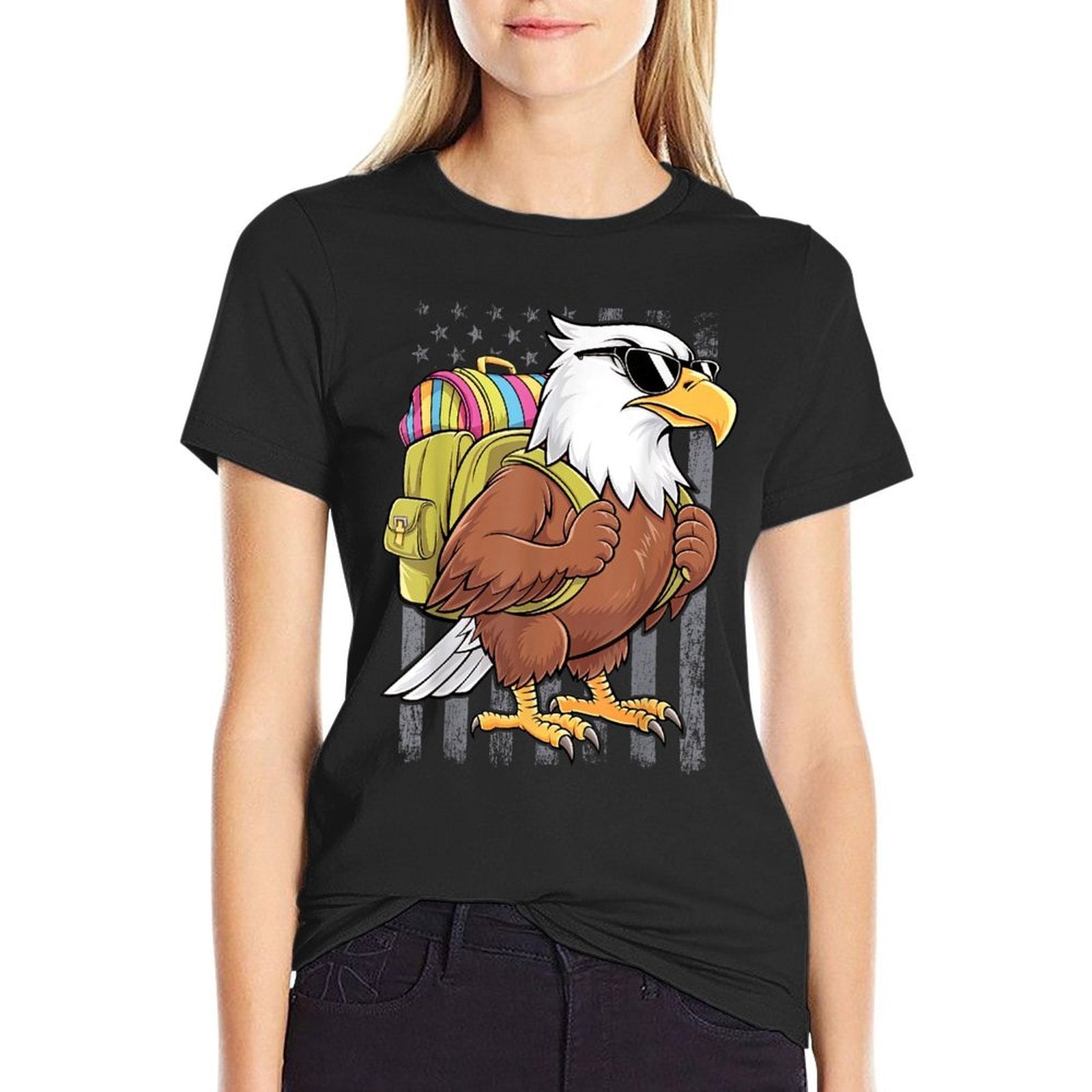 Funny Eagle First Day of School Teacher Back to School Eagle  Trendy Pattern T-Shirt