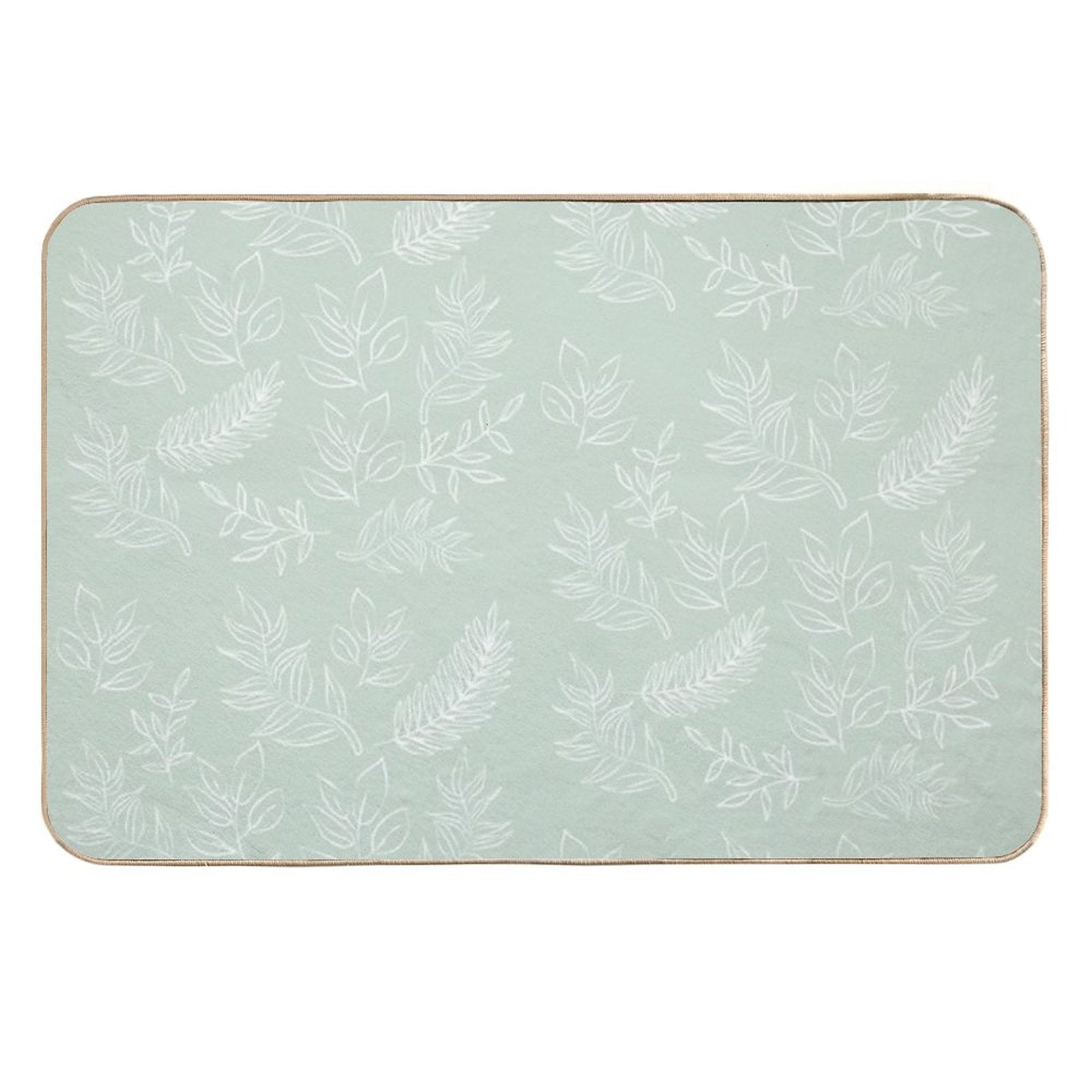 Green Leaves Pattern  Easy To Clean Bath Mat