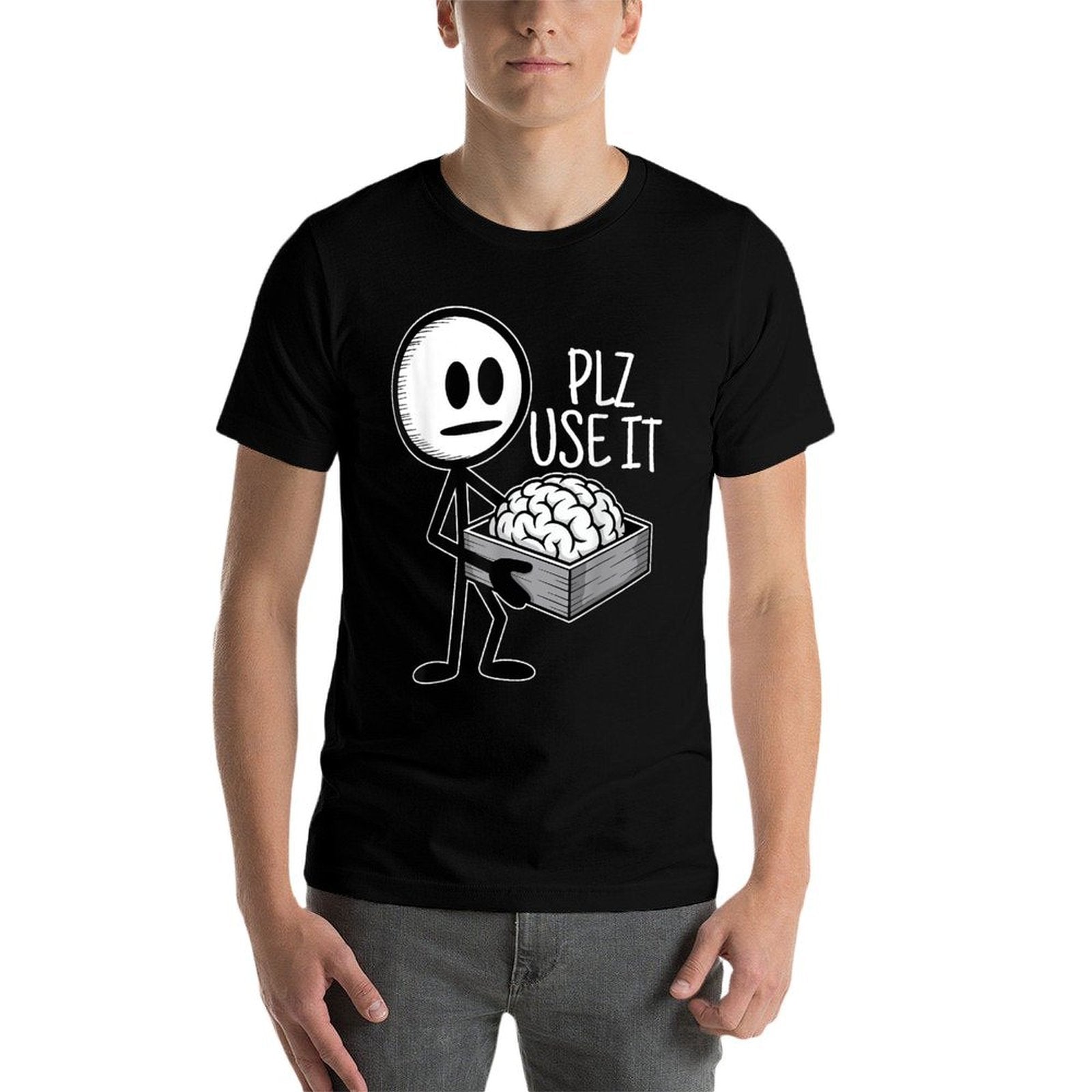 Plz Use It Funny Humor Sarcastic Please Use Your Brain  Vintage-inspired T-Shirt