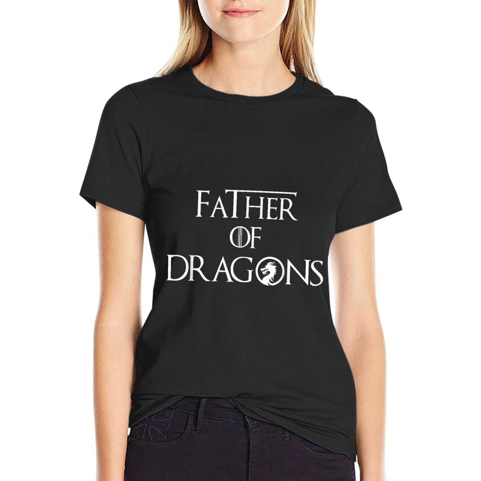Father of Dragons Fathers Day Best Gift for Dad  Rolled Sleeves T-Shirt