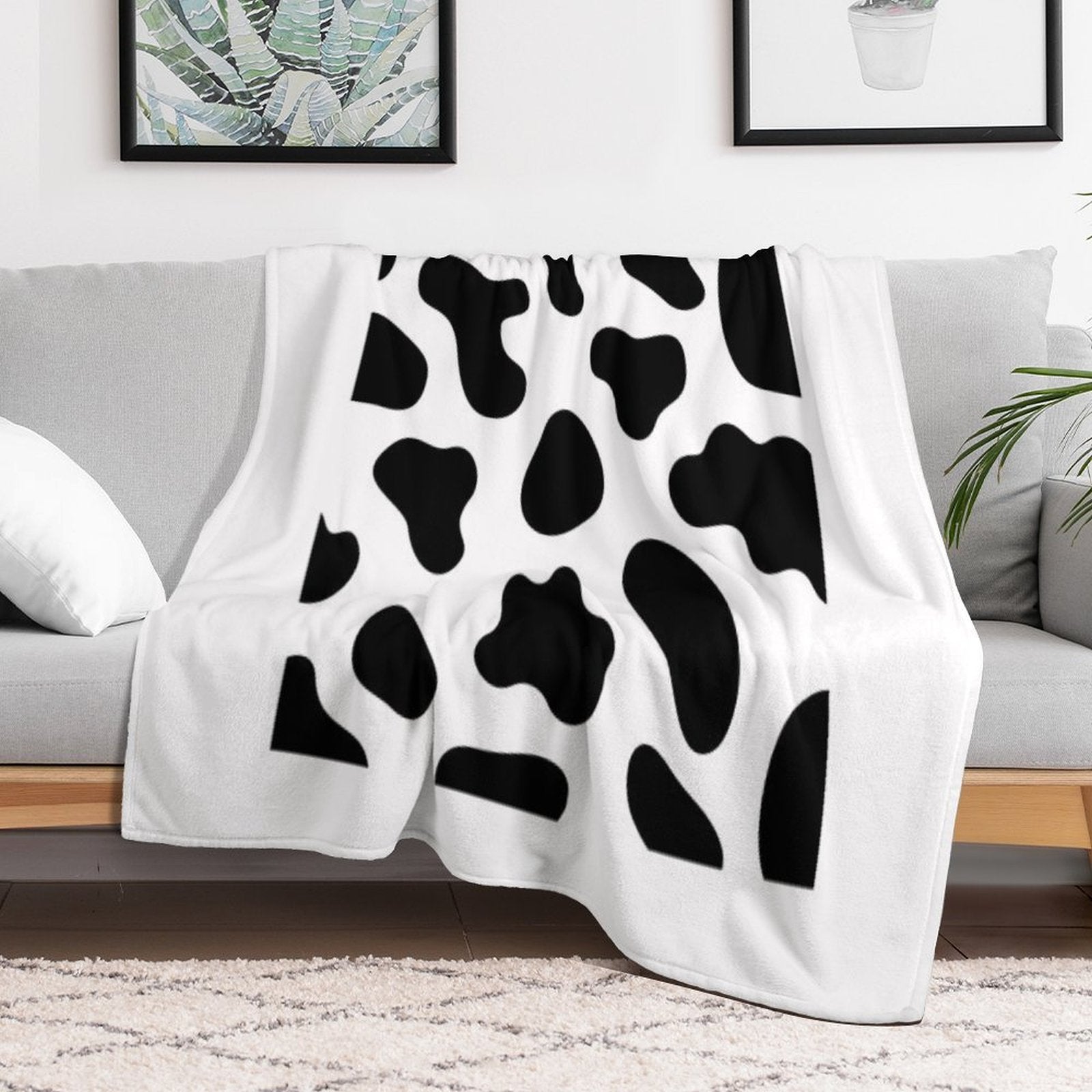 Cow Print Design Wrinkle-free Throw Blanket