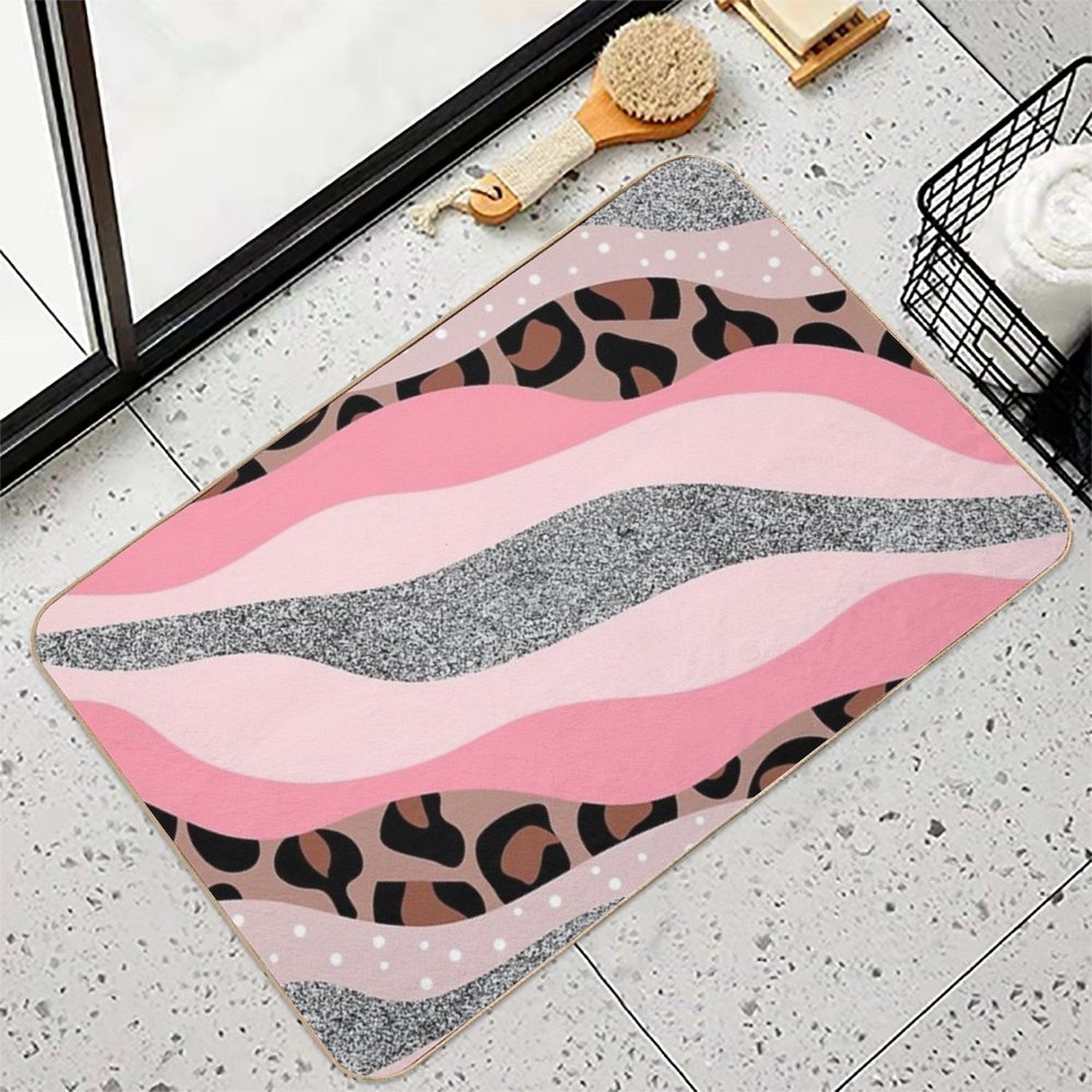 Aesthetic Pink  Dirt-Trapping Bath Mat