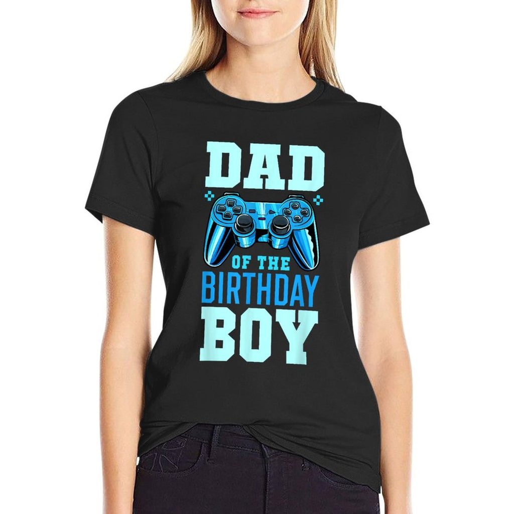 Dad of The Birthday Boy Matching Video Gamer Birthday Party  Oversized Silhouette T-Shirt