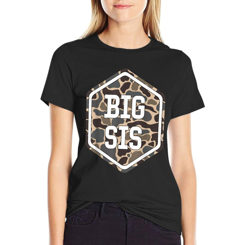Big Sister Boy Toddler Big Sis Announcement Camo  Lightweight T-Shirt