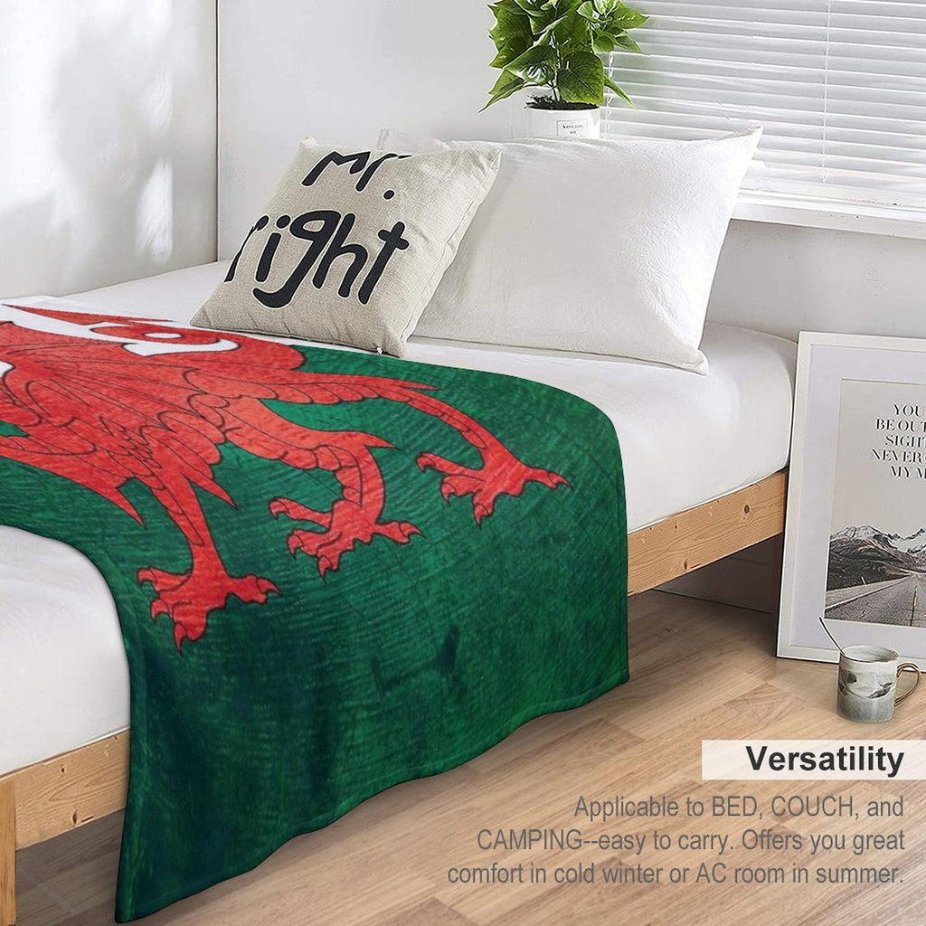 Old Classic Welsh Flag Wales Lightweight Throw Blanket