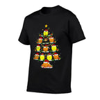 Pickleball Christmas Tree Lights Funny Sports Player Xmas  Oversized Silhouette T-Shirt