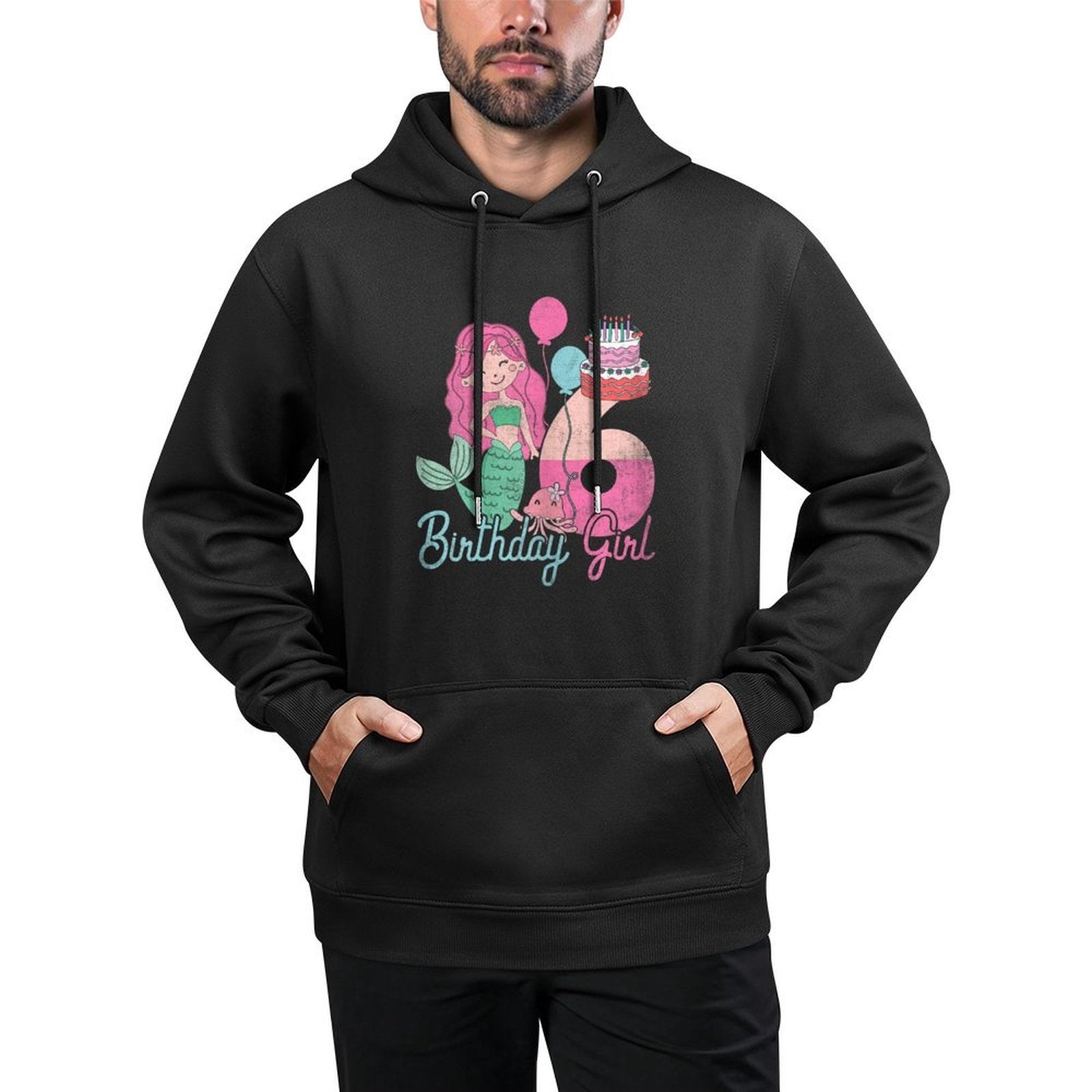 6 Years Old Birthday Girl Gifts Mermaid 6th Birthday Shape Retention Hoodie