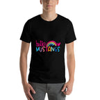 Mustangs School Sports Fan Team Spirit Mascot Gift  Oversized Silhouette T-Shirt