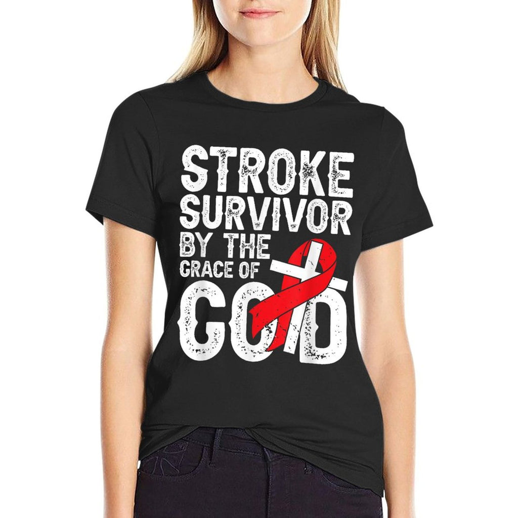 Stroke Survivor by The Grace of God - Stroke Survivor  Rolled Sleeves T-Shirt
