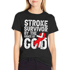 Stroke Survivor by The Grace of God - Stroke Survivor  Rolled Sleeves T-Shirt