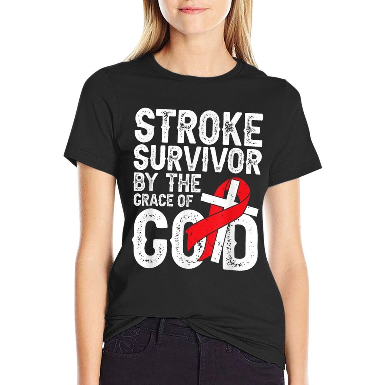 Stroke Survivor by The Grace of God - Stroke Survivor  Rolled Sleeves T-Shirt