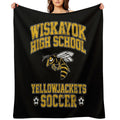Wiskayok High School Yellowjackets Soccer - Yellowjackets Sustainable Throw Blanket