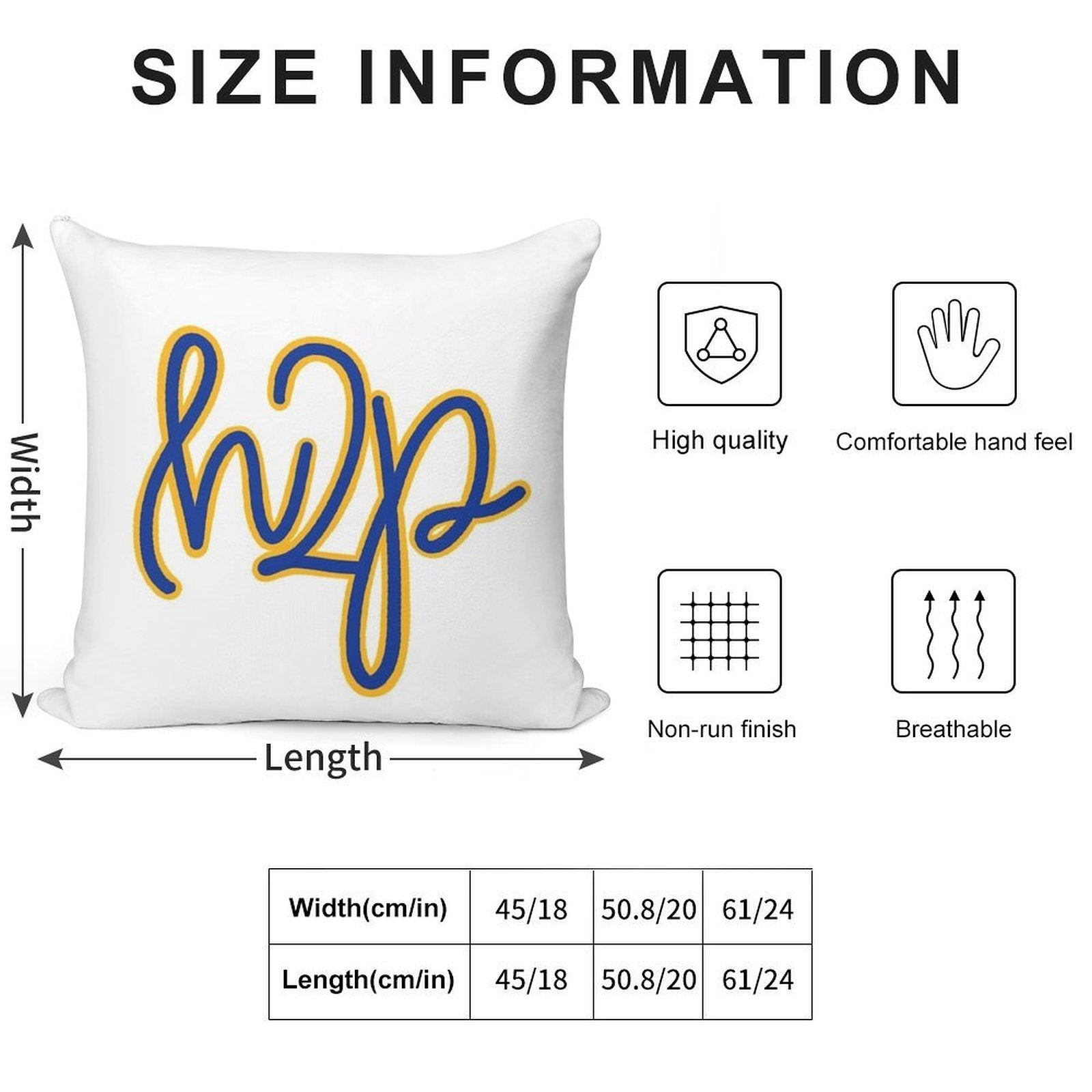 H2p Soft Hidden Zipper Throw Pillow