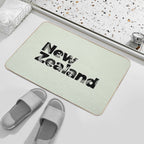 New Zealand Inset with Native Flora  Fade-Resistant Bath Mat