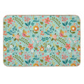 Blue Floral Pattern  Slip-Resistant Bath Mat