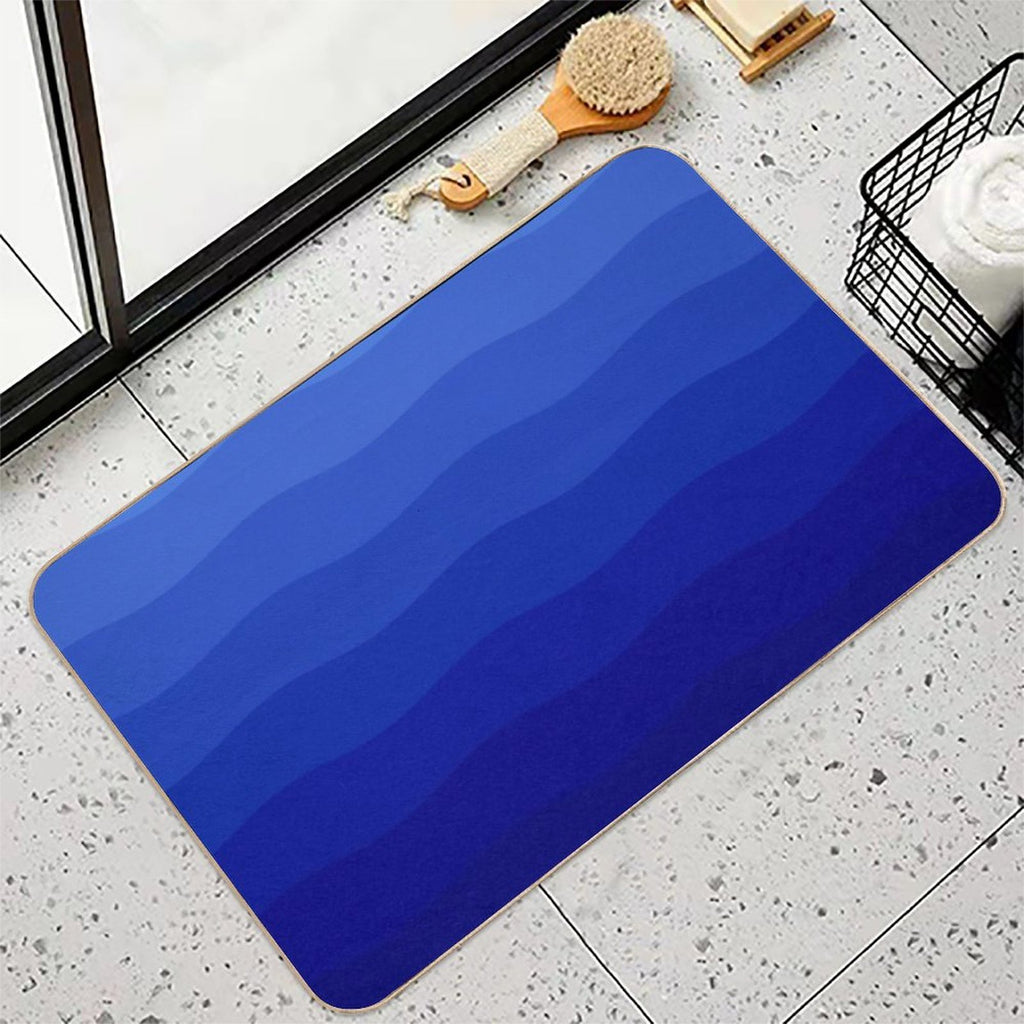 Soothing Blue Ocean Waves Pattern  Dirt-Trapping Bath Mat