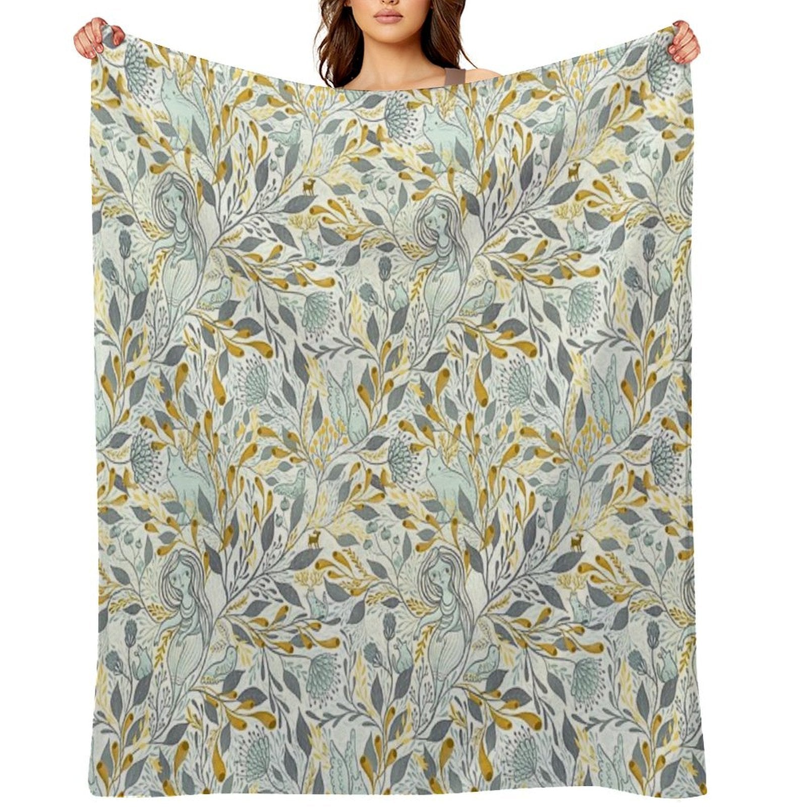 Whimsical Doodle August 2021 Sustainable Throw Blanket