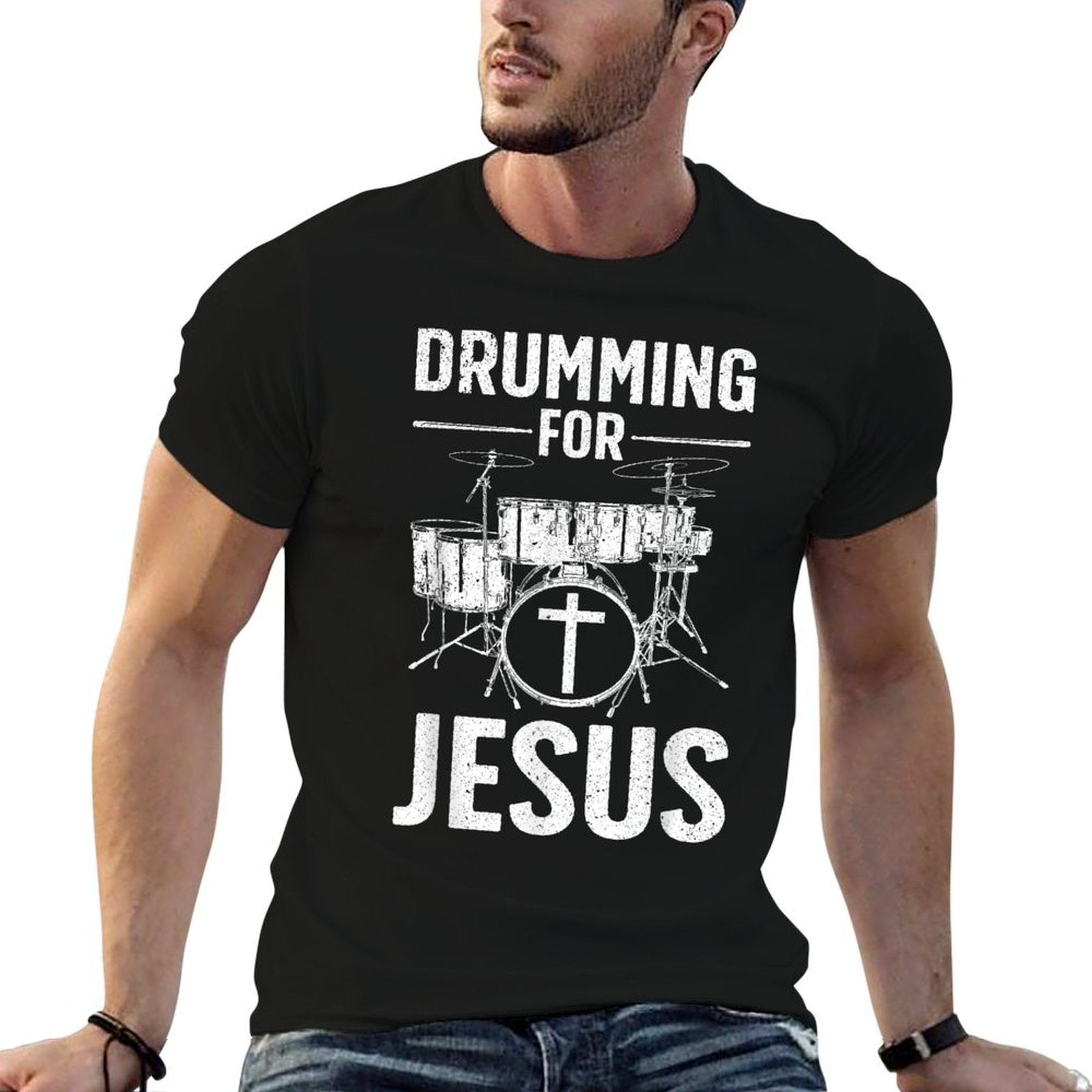 Funny Drumming Art For Men Women Drumline Drum Set Drummer  Relaxed-fit T-Shirt