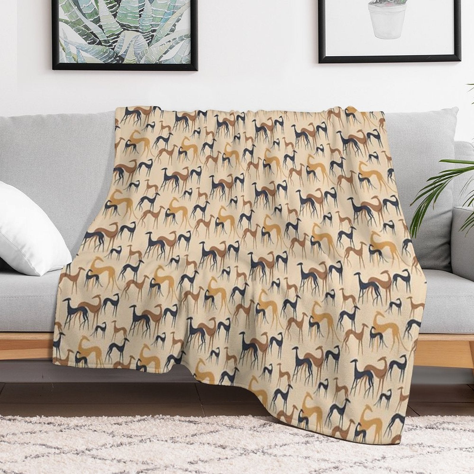 Galgos in Brown Quick-dry Throw Blanket