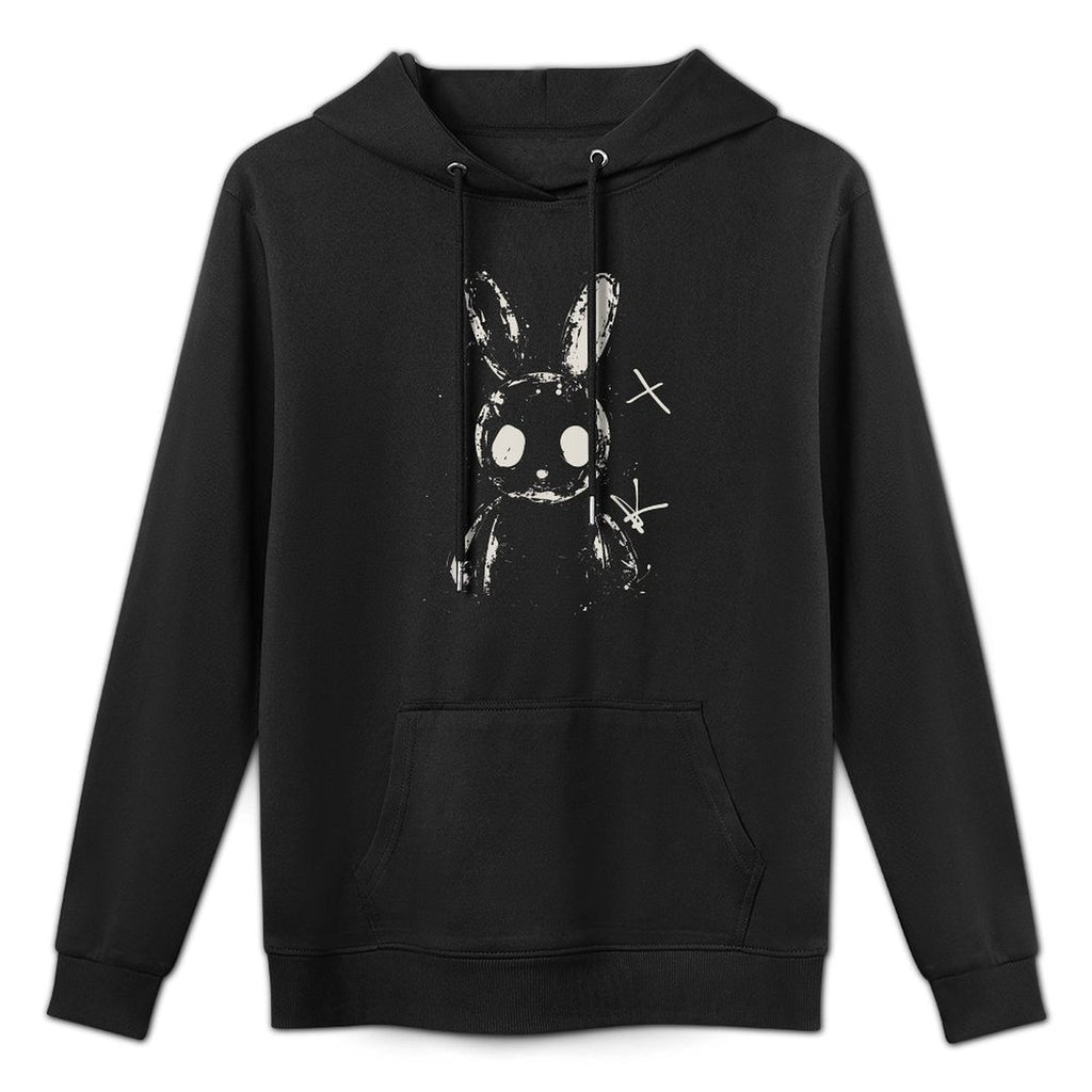 Creepy Cute Bunny Rabbit Alt Goth Grunge Horror Aesthetic, Small Cotton-Polyester Blend Hoodie