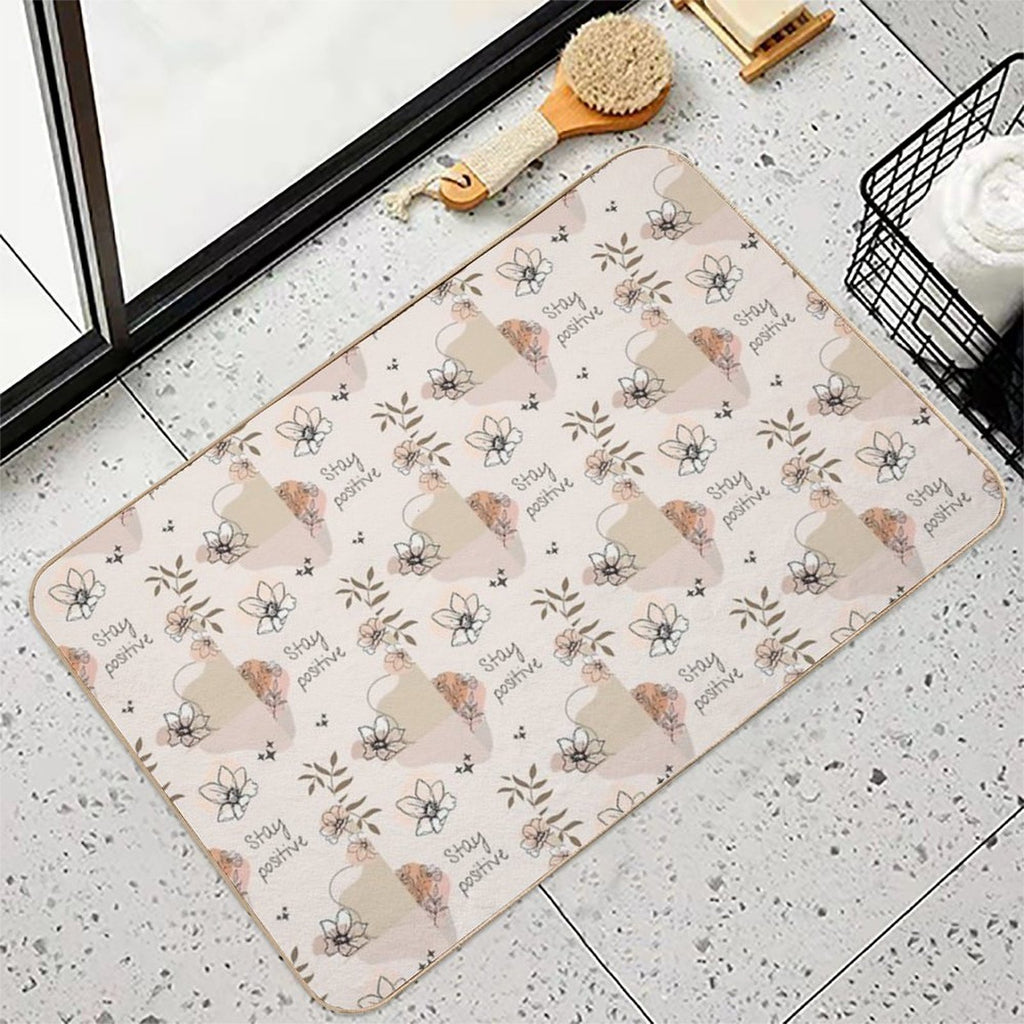 Beautiful Flowers of Ar!  Easy To Clean Bath Mat