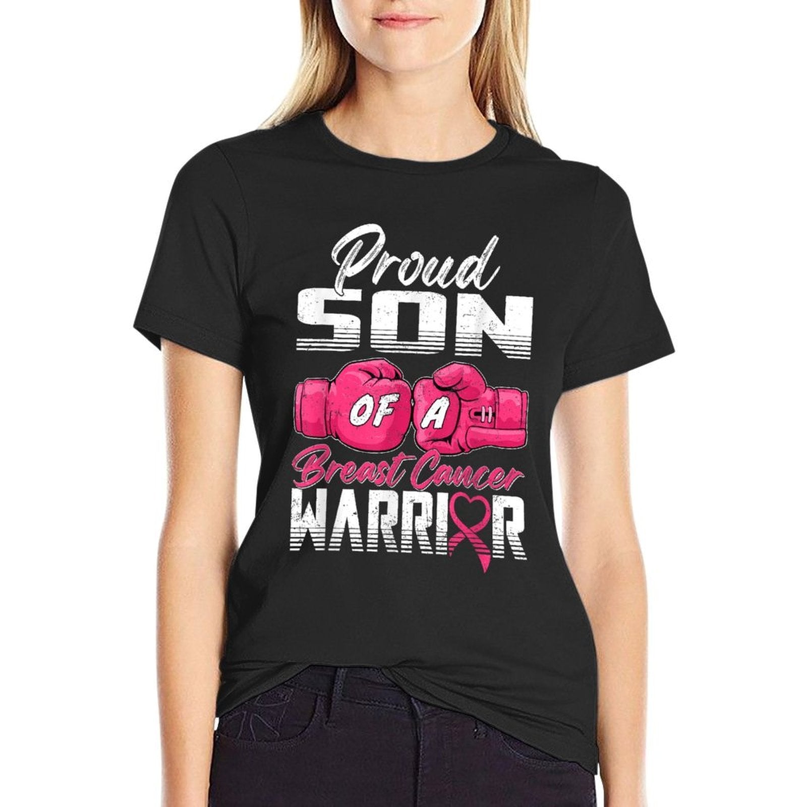 Proud Son Of A Breast Cancer Warrior Breast Cancer Survivor  Soft T-Shirt
