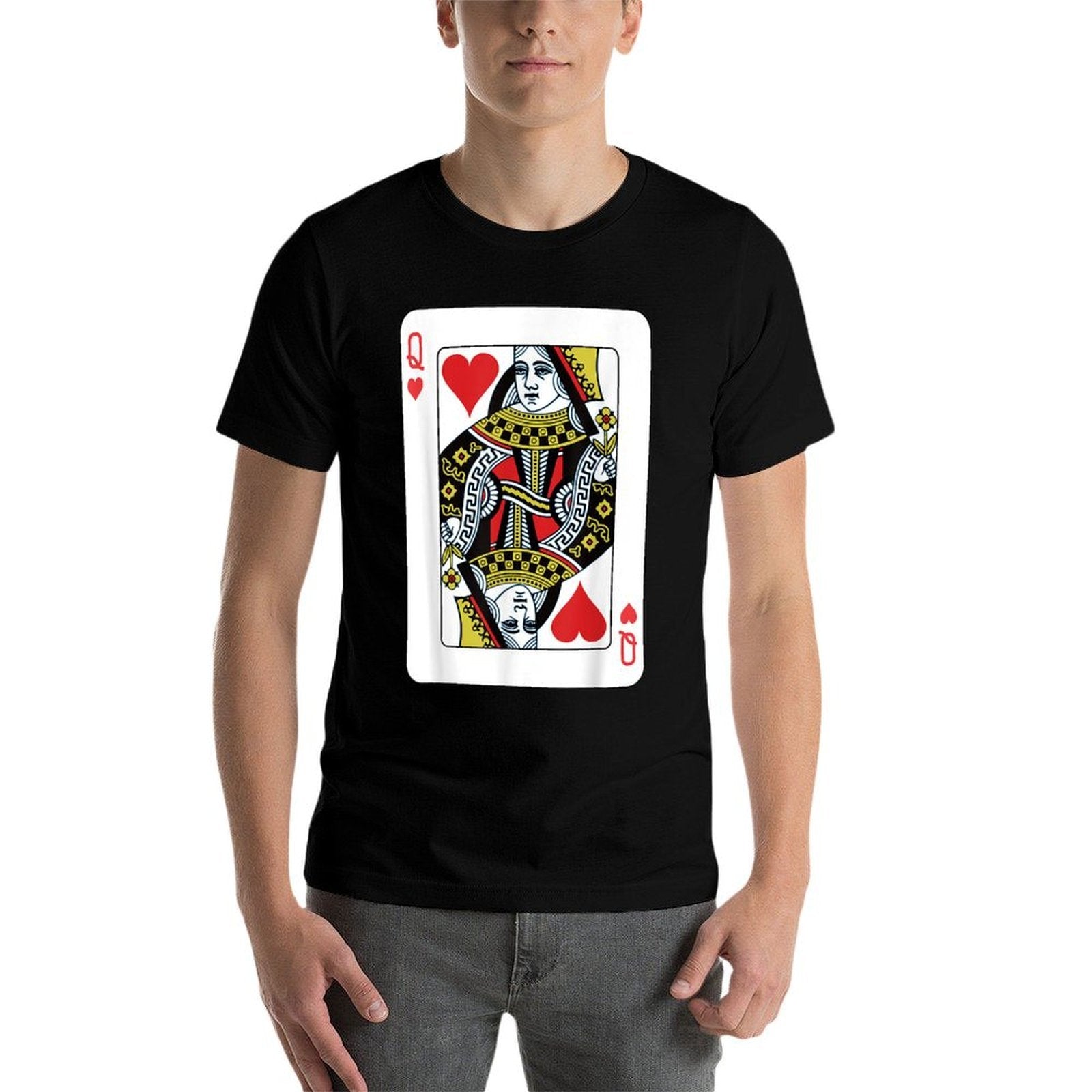 Queen of The Hearts Playing Card Poker  Lightweight T-Shirt