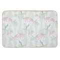 Bold Minimal Floral in Sage And Pink  Absorbent Bath Mat