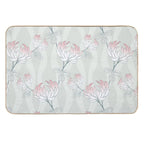 Bold Minimal Floral in Sage And Pink  Absorbent Bath Mat