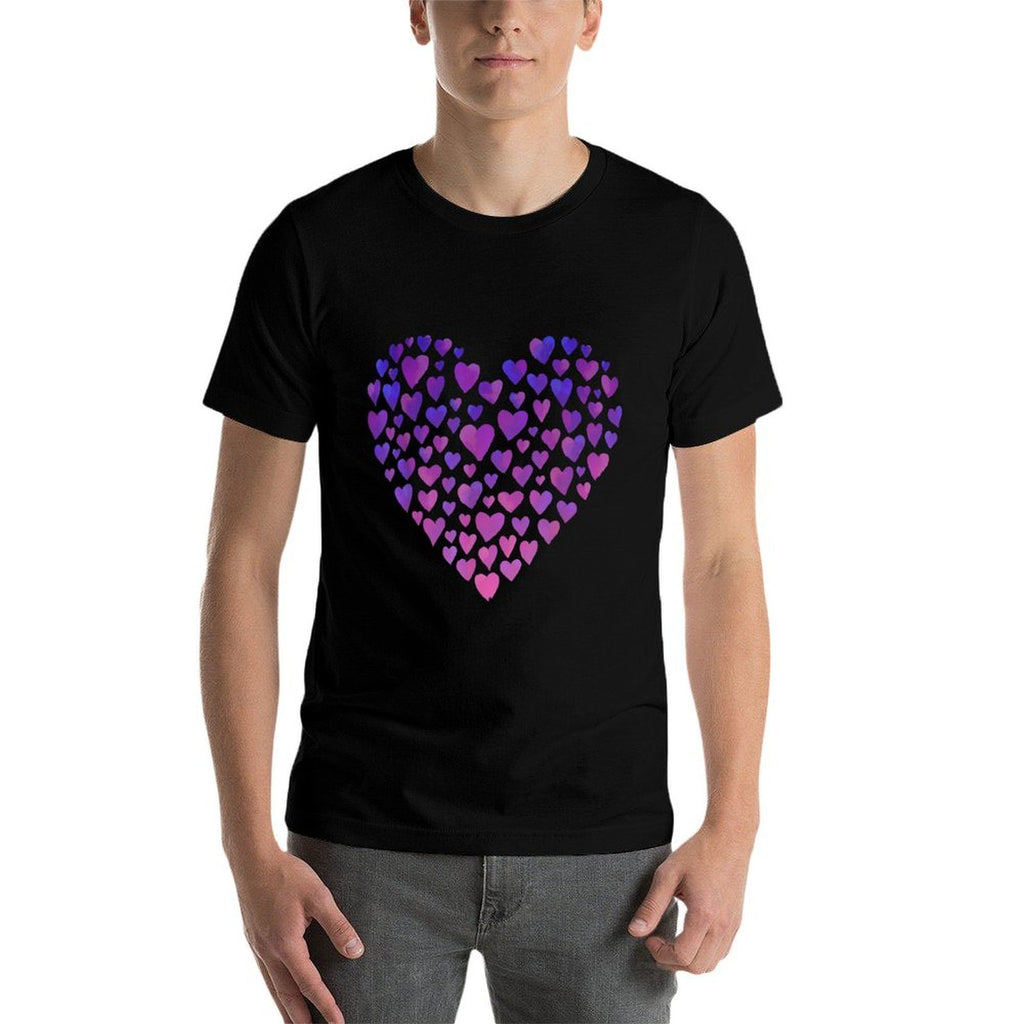 Purple And Pink Ombre Hearts Comfortable T-Shirt