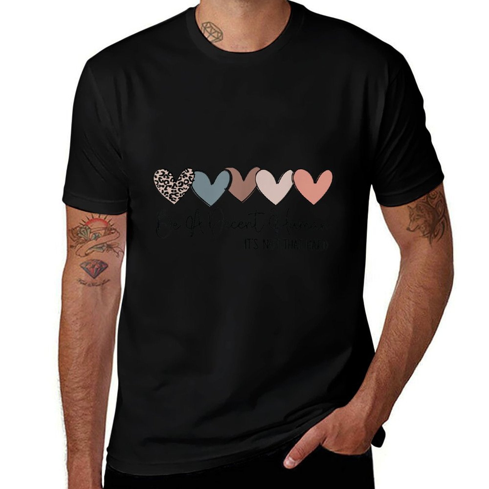 Heart Retro Vintage Be A Decent Human Its Not That Hard  Affordable Price T-Shirt