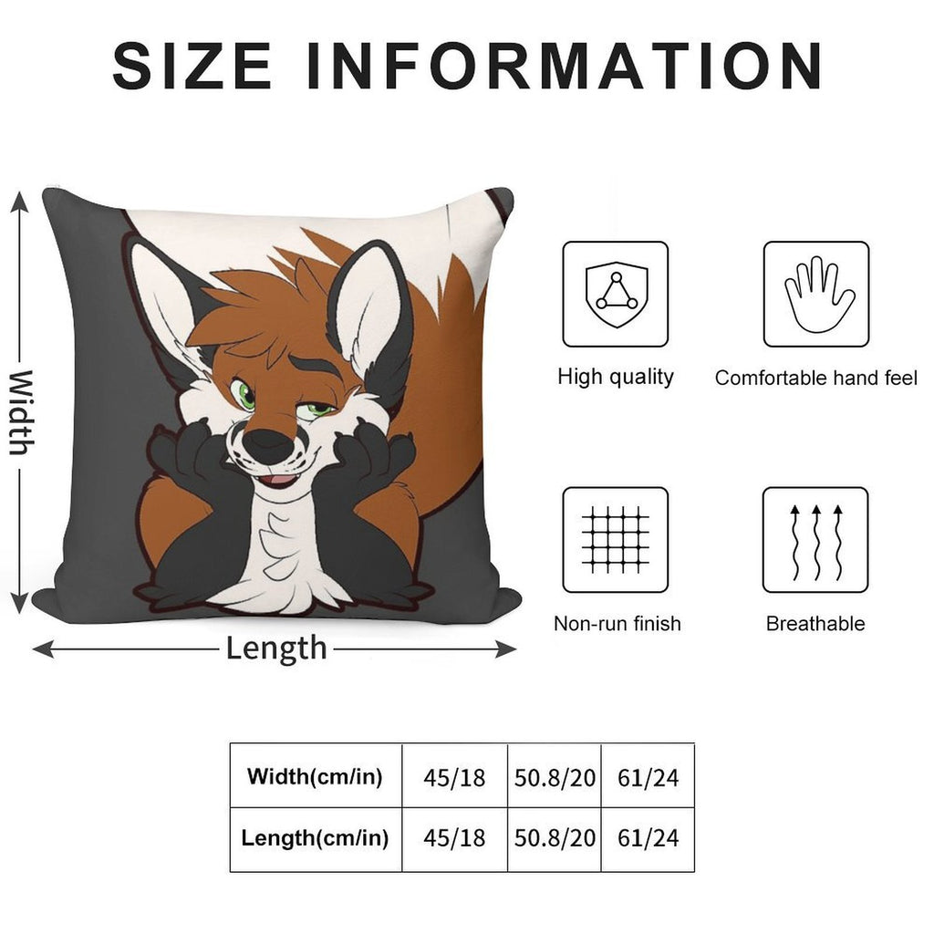 Sup Fox Soft Washable Throw Pillow