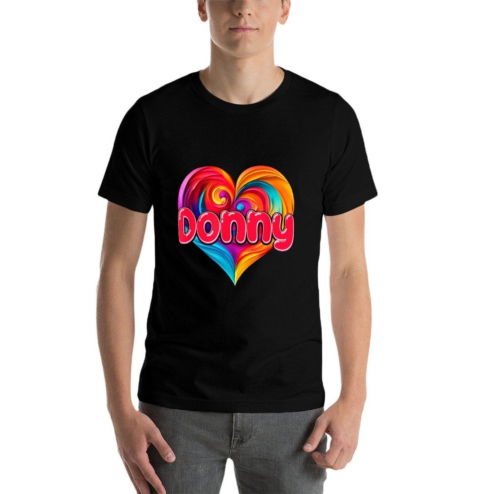I Heart Love Donny First Name Tshirt Colorful Named  Polyester Blend T-Shirt