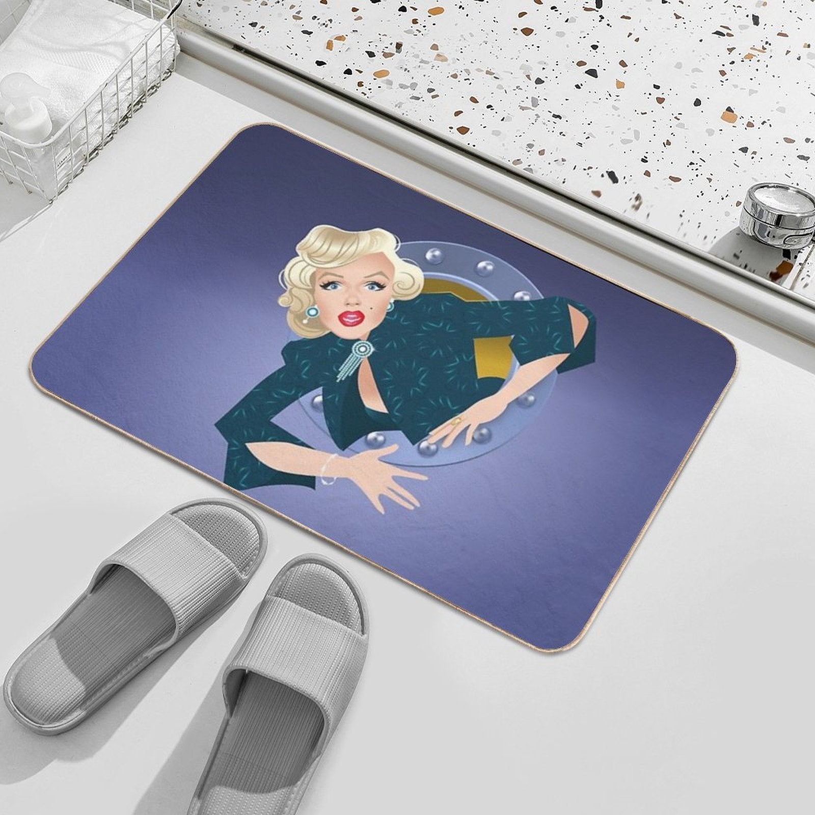 Lorelei Stuck in A Porthole  Multi-Purpose Bath Mat