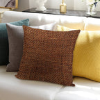 Golden Brown Jute Burlap Sack Soft Shrink-Resistant Throw Pillow