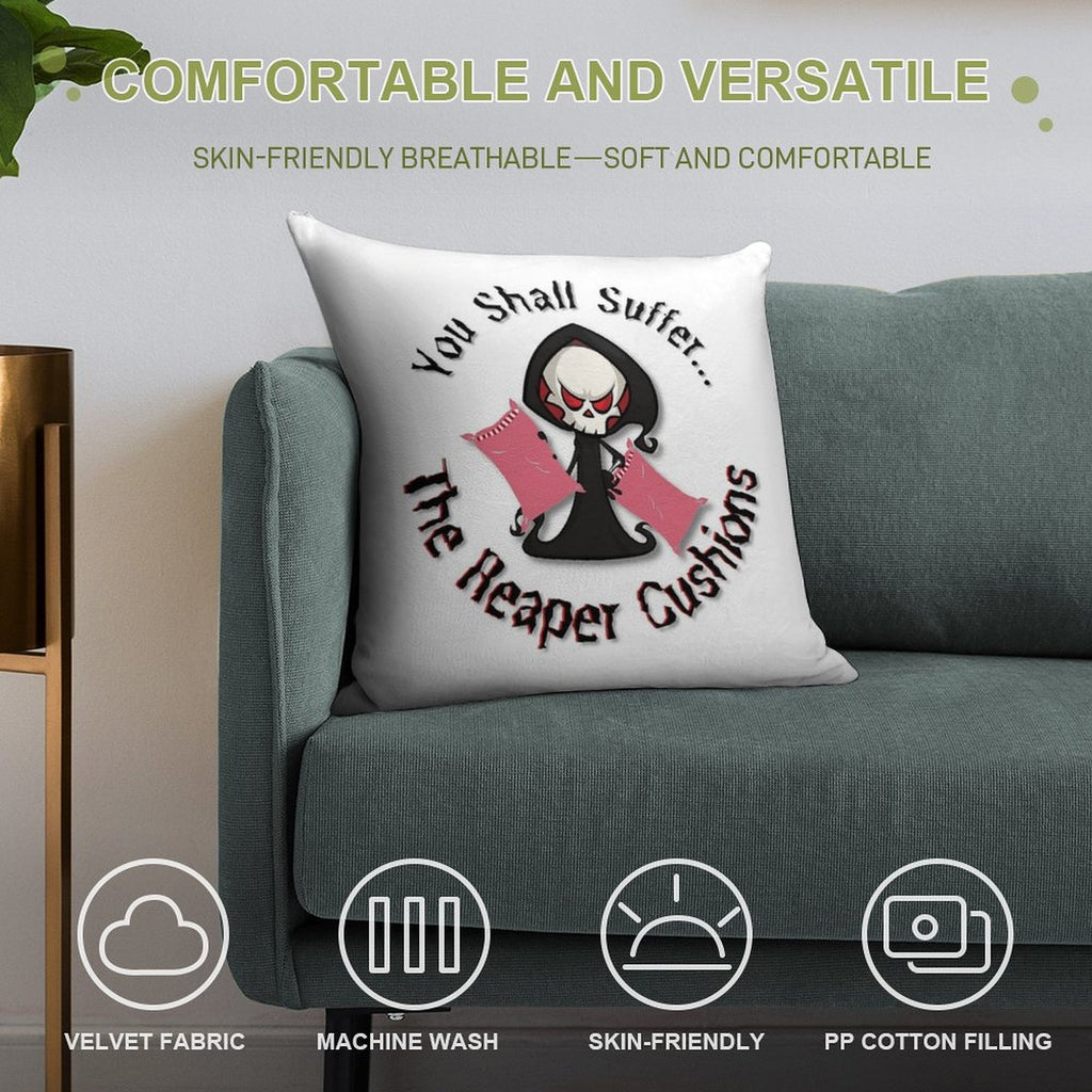 The Reaper Cushions Soft Hidden Zipper Throw Pillow