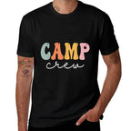 Camp Crew Retro Groovy Vintage Happy First Day Of School  Trendy Pattern T-Shirt
