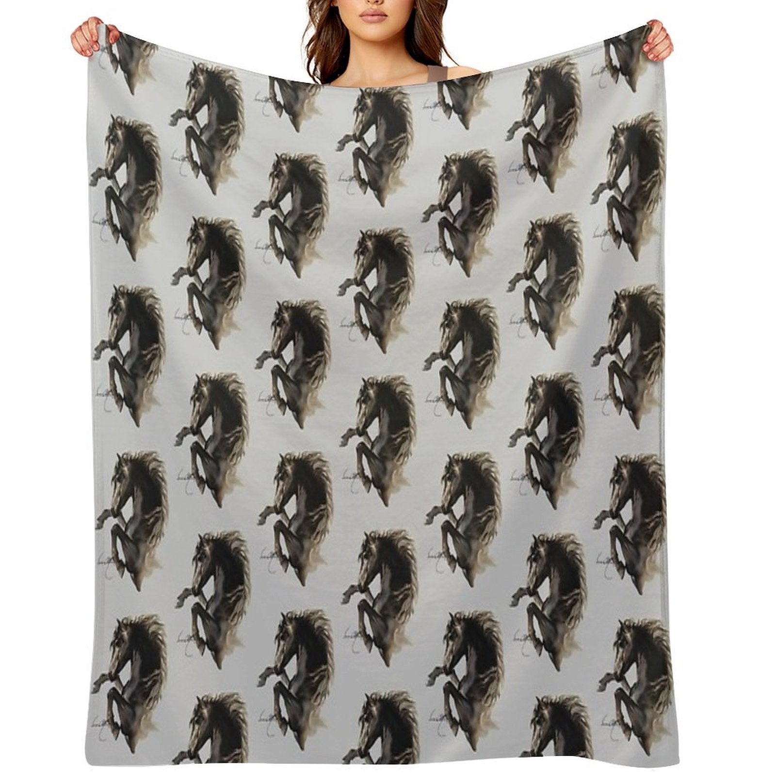 Black Fury (Cut-Out) Quick-dry Throw Blanket