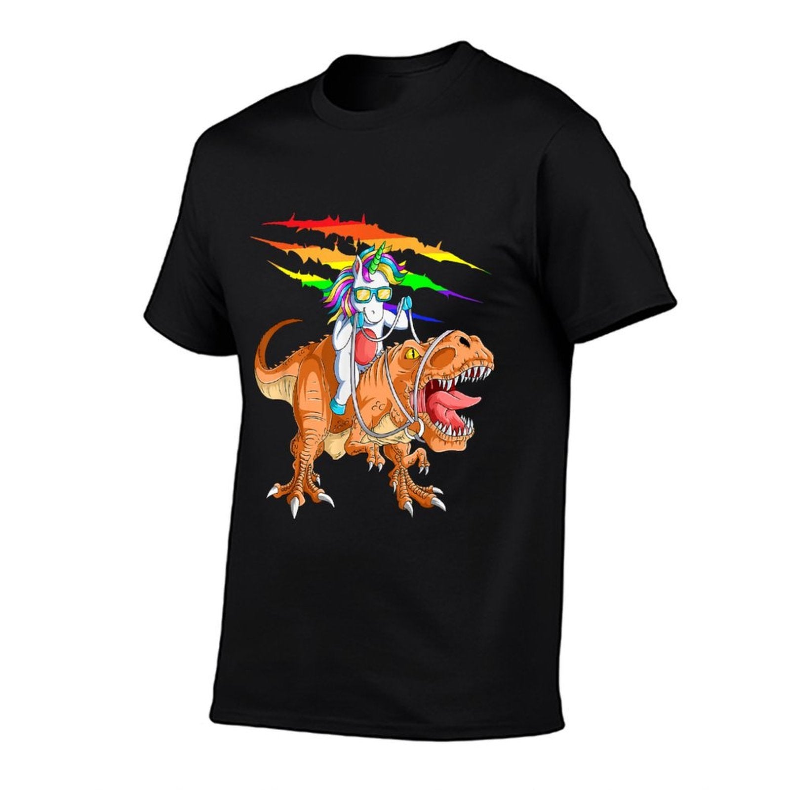 Unicorn Riding T-Rex Dinosaur For Kids Boys Girls Men Women  Soft T-Shirt