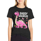 Dinosaur Toddler Girl Sassy Toddler Girls Women  Easy-care T-Shirt