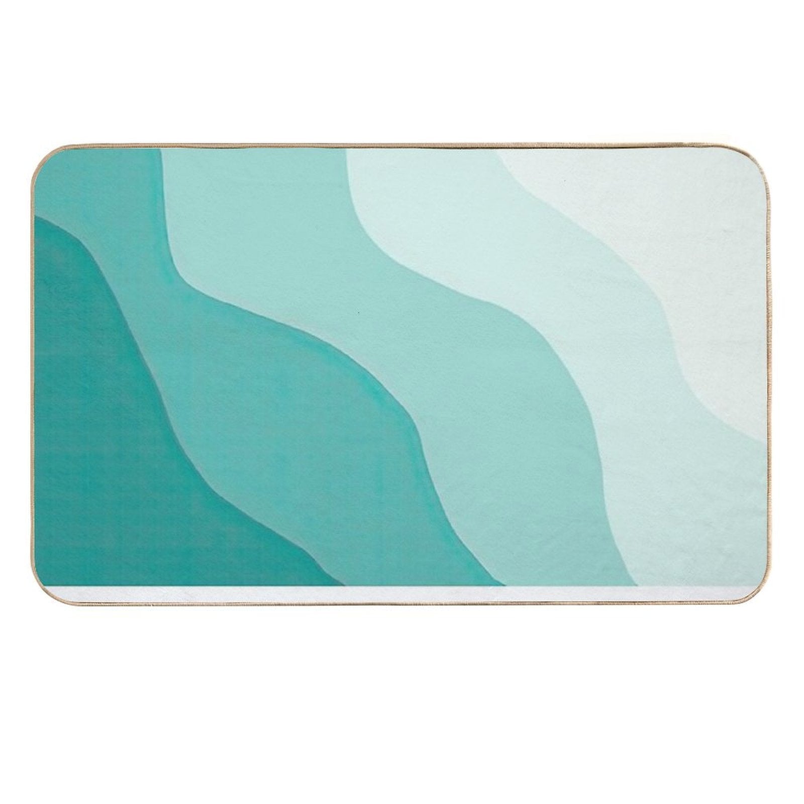 Green Simple Wave Pattern  Multi-Purpose Bath Mat