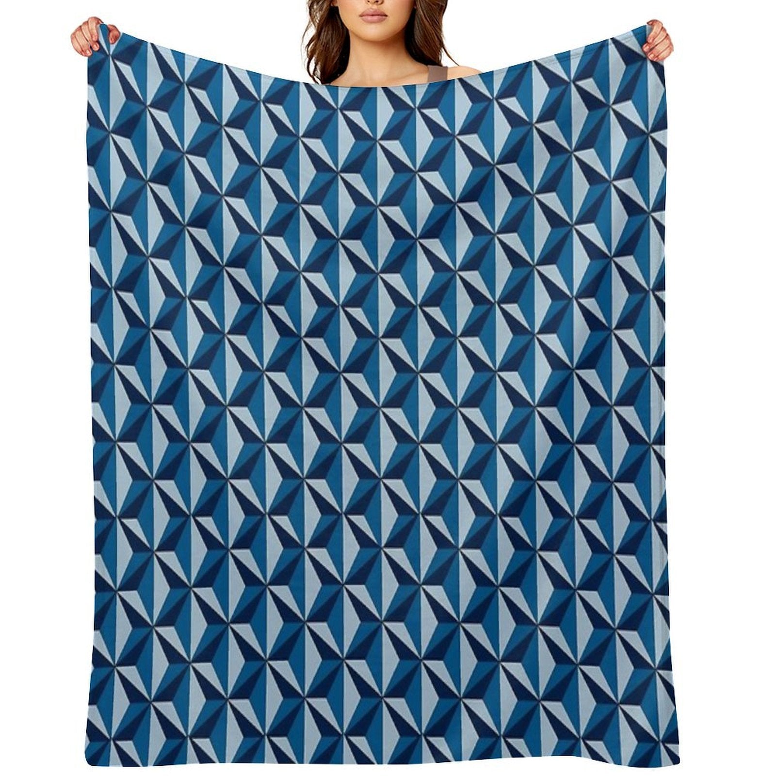 Blue Texture Velvety-soft Throw Blanket