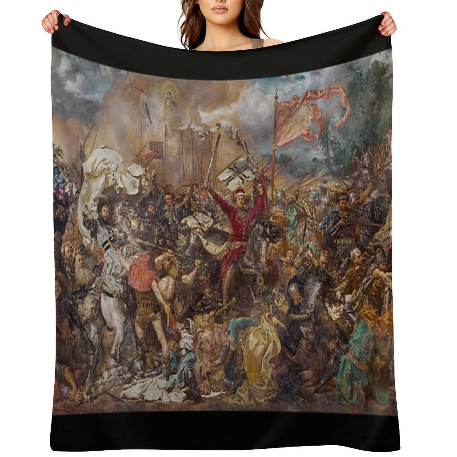 Battle of Grunwald by Jan Matejko Easy Care Throw Blanket