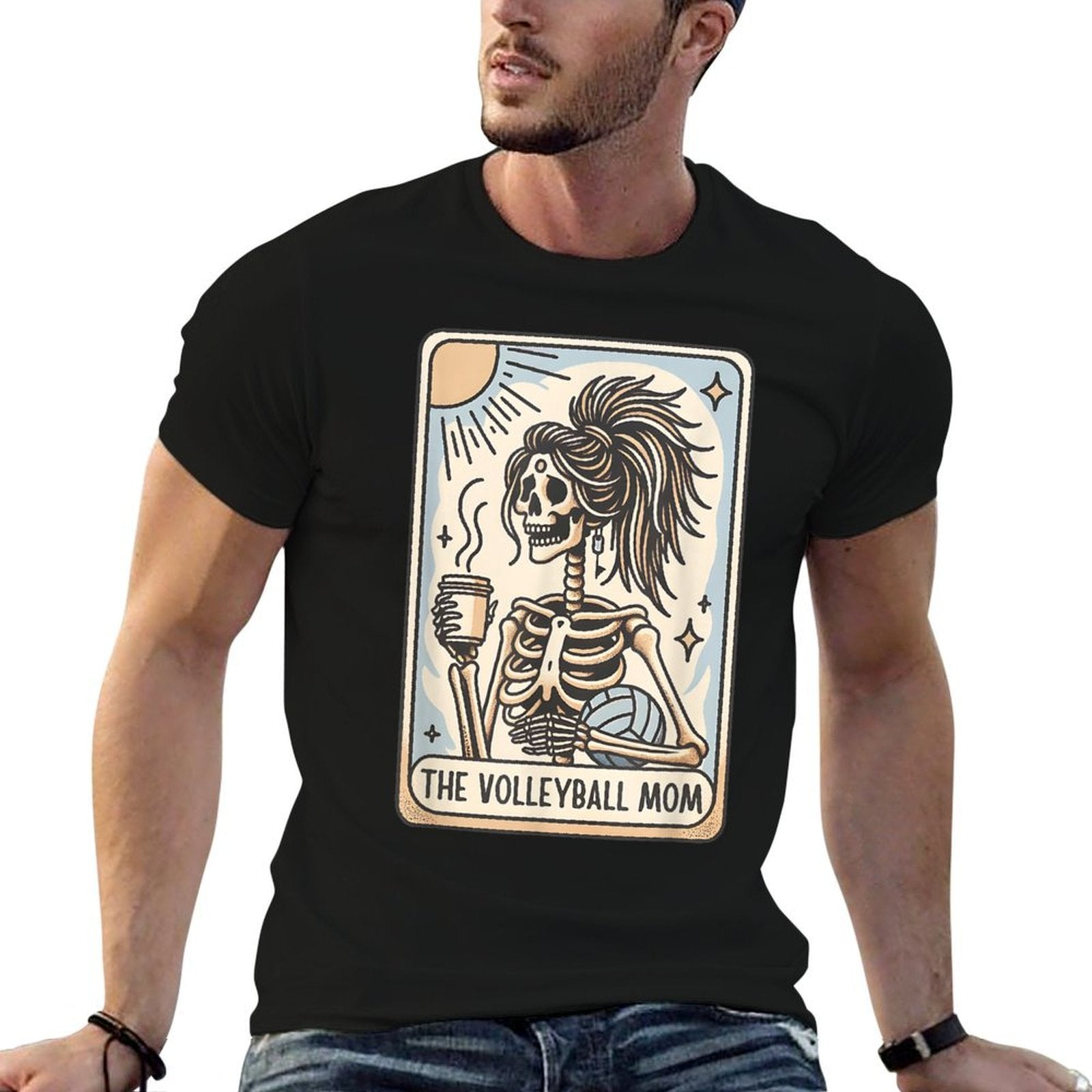 Funny Halloween Volleyball Mama, Volleyball Mom Skeleton  Relaxed-fit T-Shirt