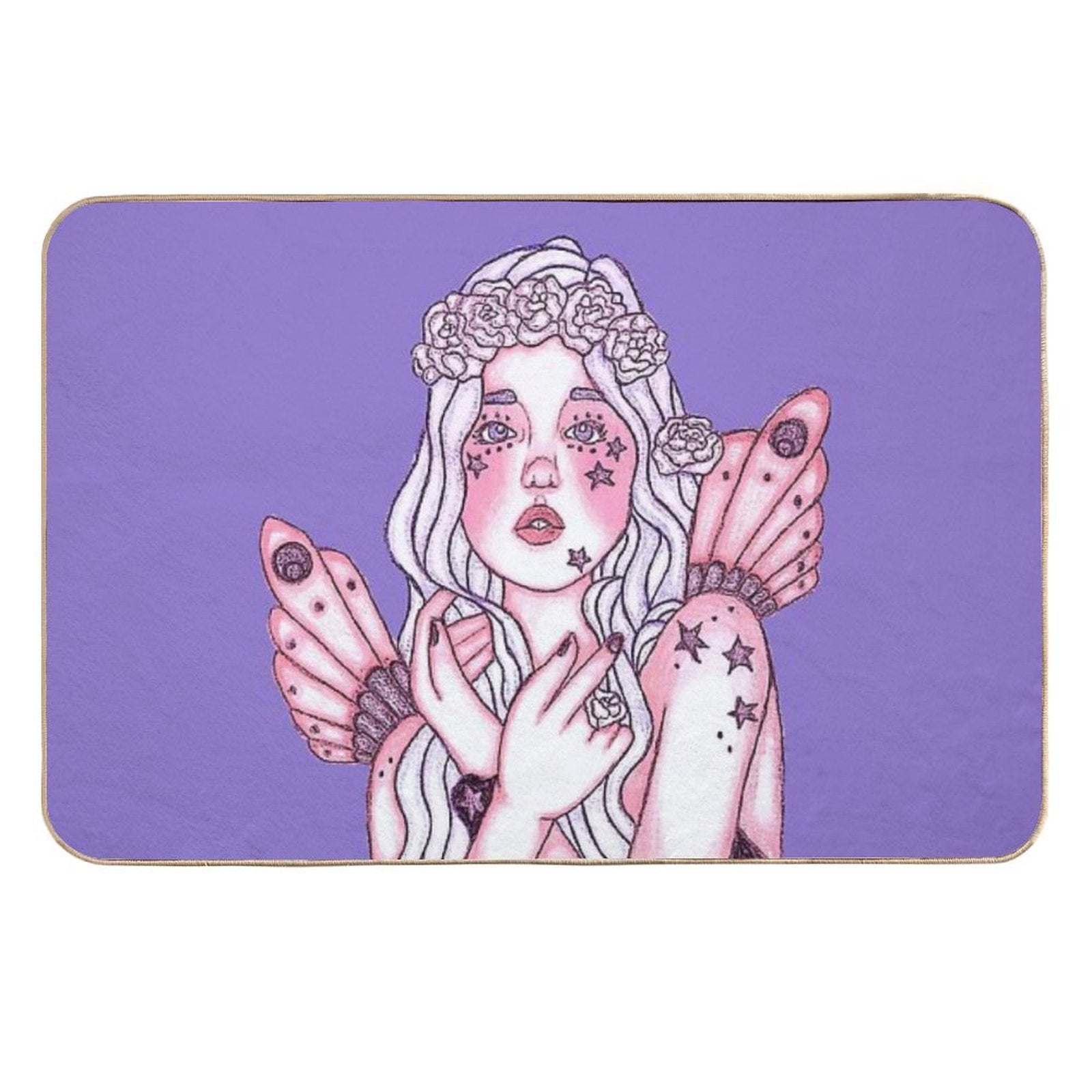 Among The Stars In Lavender Evening Star Fairy  Stain-Proof Bath Mat