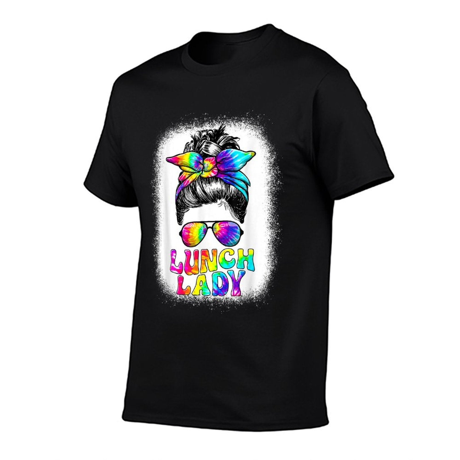 Lunch Lady Messy Bun Retro Lunch Ladies Squad Cafeteria Crew  Rolled Sleeves T-Shirt