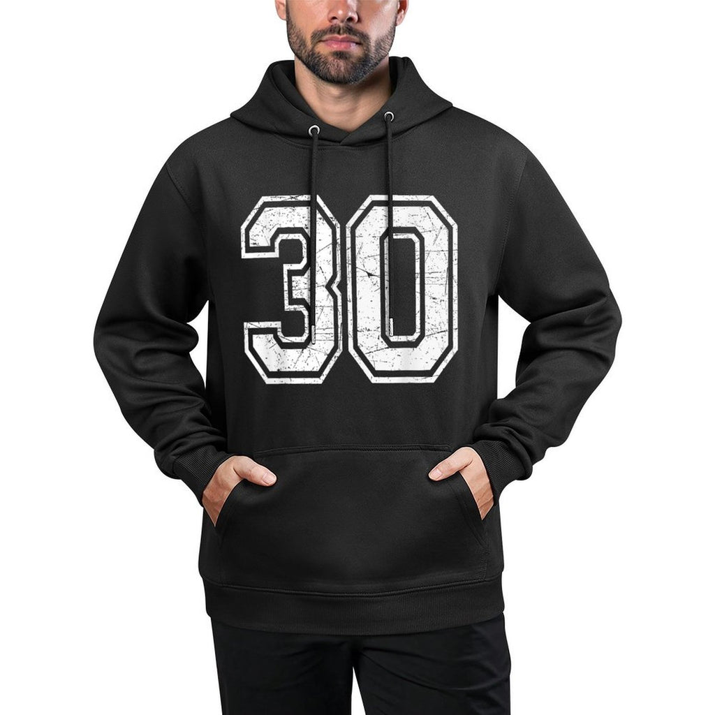 Number 30 Varsity Sports Team Jersey 30th Birthday Durable Construction Hoodie